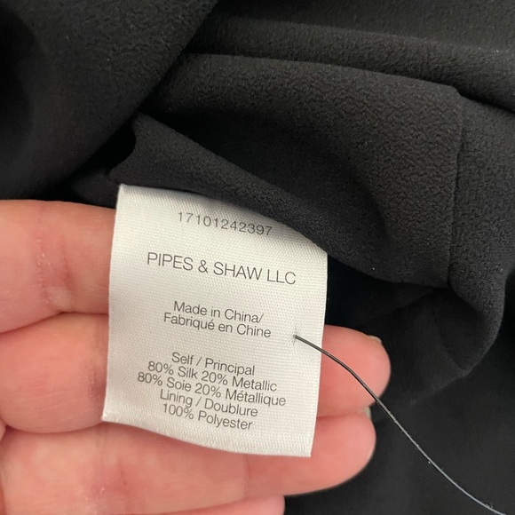 Veronica Beard Black Floral Metallic Long Sleeve Dress - Picture 14 of 14